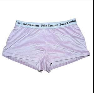 Juicy Couture Lilac Velour Logo Sleep Shorts Medium Y2K